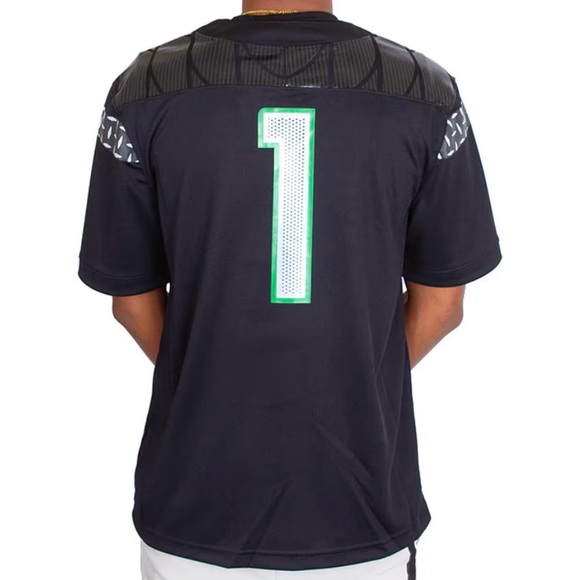 Nike Oregon ducks Football Jersey Black Game Day Tonal Wings & Chrome Diamond #1 - Picture 2 of 16